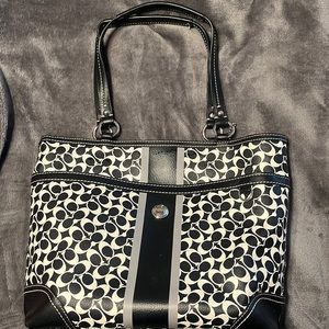 Black and white coach purse